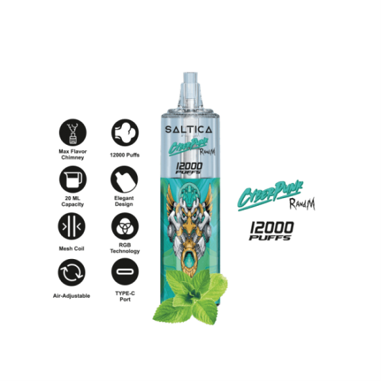 Saltica Cyberpunk 12000 Mint Menthol  en uygun fiyatlar ile ozelbuhar.coda! Saltica Cyberpunk 12000 Mint Menthol özellikleri, fiyatı, incelemesi, yorumları ve taksit seçenekleri için hemen tıklayın!